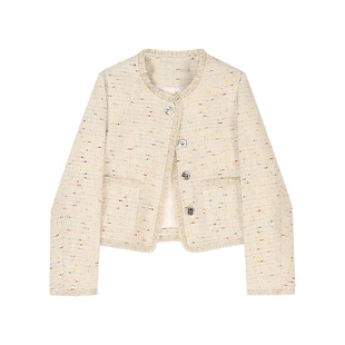 迪奥法式名媛风短外套女2026新款时尚通勤百搭气质流苏粗花呢上衣