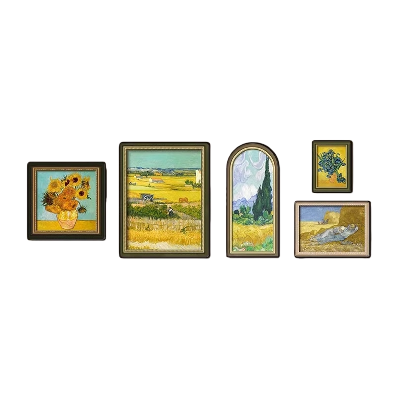 中古风梵高向日葵客厅装饰画