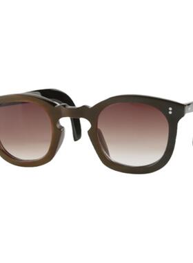 手工定制方形框来而往牛角眼镜