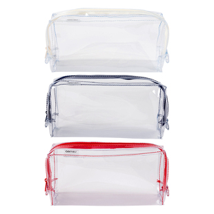 【零金属】得力考试笔袋透明立体大容量高考考试专用透明袋中考文件袋文具盒收纳袋男女生连中三元大学生考试