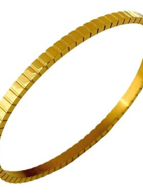 碎碎冰手镯钛钢镀黄金色
