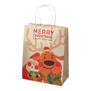 包邮圣诞节礼品袋包装袋 圣诞手提袋礼物袋圣诞节牛皮纸袋10个/包