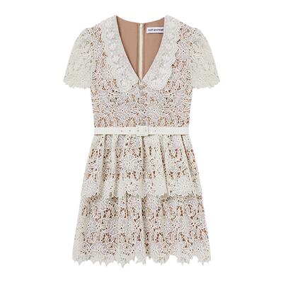 self-portrait蕾丝蛋糕连衣裙