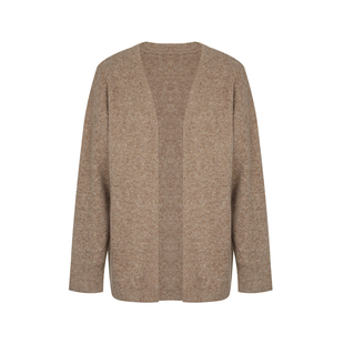 alex stevens慵懒风V领针织开衫羊毛衫女秋季宽松薄款中长款外套