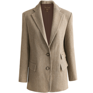 COCOBELLA秀场同版复古格子西装女26早春OL通勤休闲外套SI24