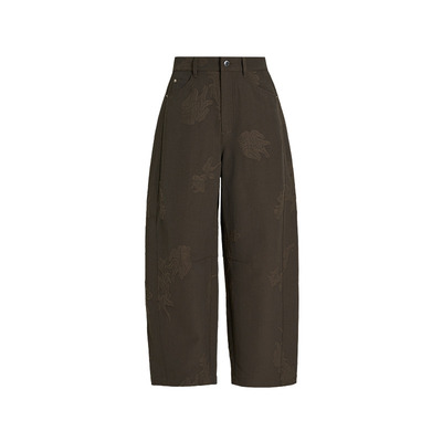 【一裤多搭】Marisfrolg玛丝菲尔2026春新款提花弧形切线九分裤