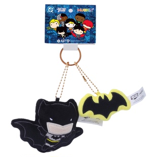 正版DC正义联盟周边超人毛绒挂件蝙蝠侠钥匙扣按压发声公仔挂饰