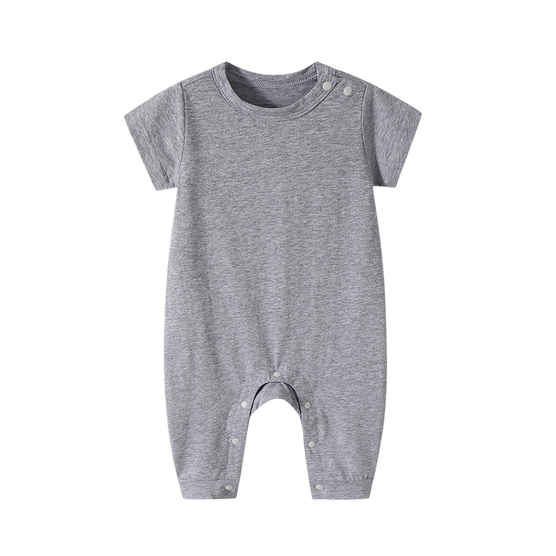 初生儿衣服长裤连体衣婴儿短袖薄款哈衣满月宝宝爬爬服夏季空调服