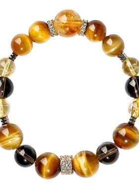 玄灵阁天然金虎眼石多宝招财手串