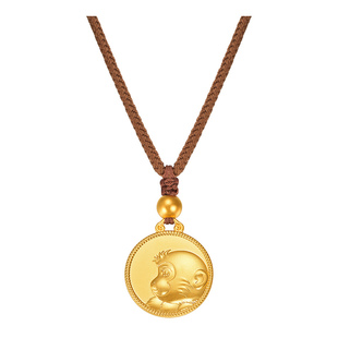 明牌珠宝古法黄金猴年吊坠 十二生肖本命佛吉祥挂坠AFC0748