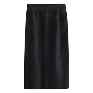 秋冬季保暖针织半身裙女加厚毛线不开叉包臀裙大码胖mm遮肉直筒裙