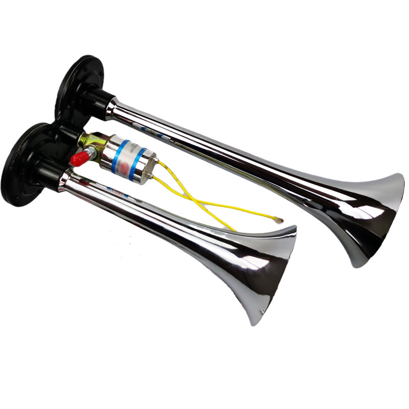 大货车12v24伏电控气喇叭汽笛喇叭高音超响防水金属双管通用鸣笛