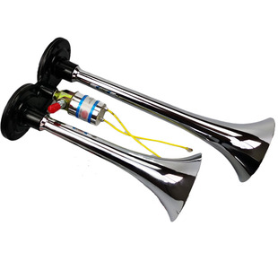 大货车12v24伏电控气喇叭汽笛喇叭高音超响防水金属双管通用鸣笛