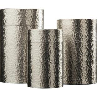 容山堂锡罐茶叶罐纯锡储存罐茶罐旅行茶具便携小号锤纹高档密封罐