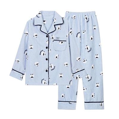 猫人珊瑚绒睡衣女款秋冬季法兰绒