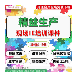 精益生产现场IE培训课件IE手法工业工程精益生产设备保养计划成本目视化管理培训PPT课件精益生产视频资料