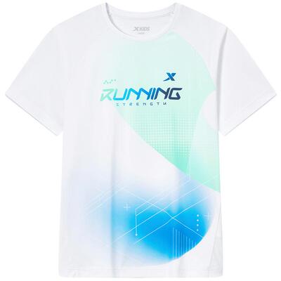 特步童装男童吸湿速干衣儿童透气短袖T恤夏季新款大童夏装短T上衣