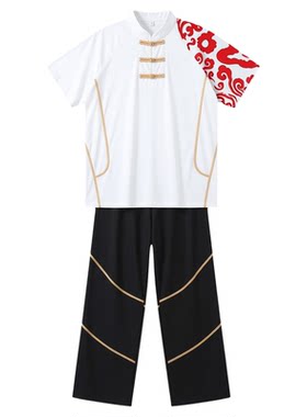 武术服T恤太极服长城牛奶丝夏季