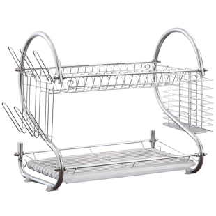 碗架双层沥水厨房置物架收纳晾放碗盘用品餐具置物S形双层碗碟架