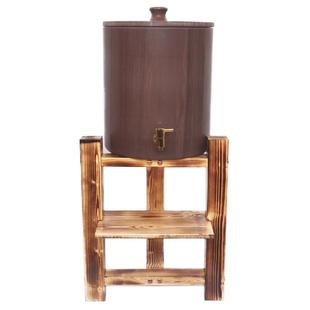 鸣泉石缸木鱼石水缸天然石头水桶原石整石制作储水石头罐饮水机