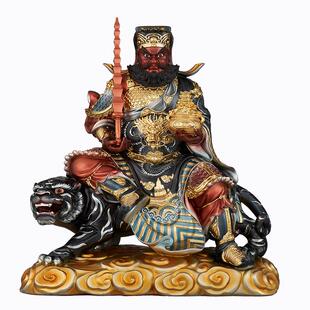 树脂金缕彩骑虎武财神赵公明神像家用供奉摆件中路财神玄坛赵元帅