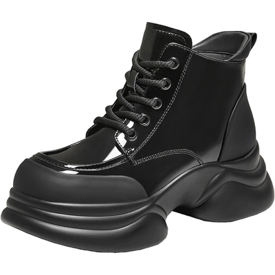 TATA他她靴子女2025百搭马丁靴新款黑色短筒靴厚底工装靴CCJ08DD5