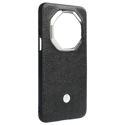 mate70pro黑栈革真皮磁吸手机壳