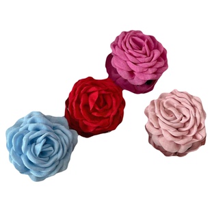 caro同款干枯玫瑰花抓夹大红色头花花朵发夹鲨鱼夹花夹粉色花头饰