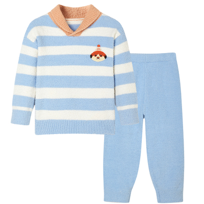 ibaby恒温儿童家居服婴儿睡衣套装男女宝春秋装半边绒