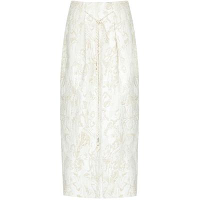 COCOBELLA优雅知性通勤风半身裙女26春新款白色提花长裙HS0032