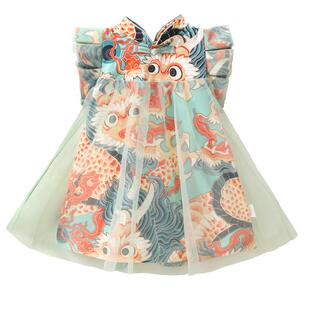 龙喜年中式国风旗袍裙周岁女宝礼服a类抓周宴婴幼女童裙子公主夏