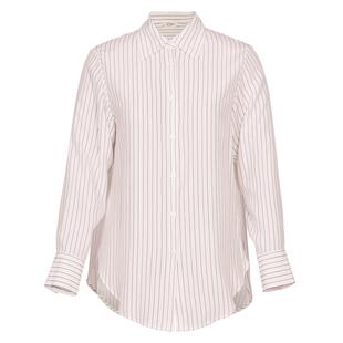 [S.O.S]LILYSILK莉莉秀客女真丝衬衫细条纹长袖OVERSIZE显瘦上衣
