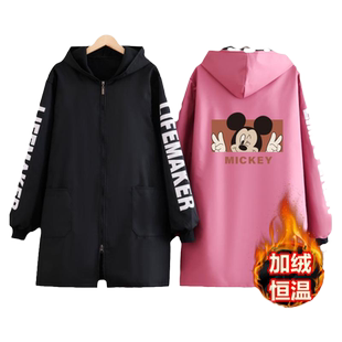 加绒长袖加厚罩衣防水男大褂工作服围裙厨房家用定制双拉链头女士