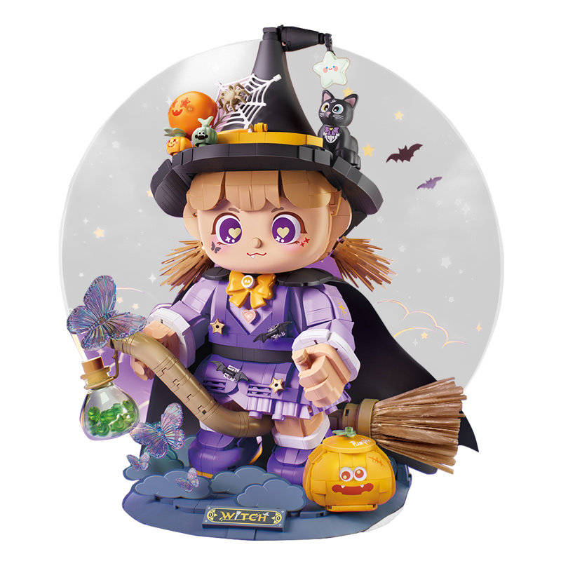 LOZ/俐智星夜造梦者魔法女巫国产小颗粒积木人仔拼装万圣节送女孩