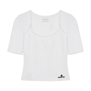 【SHUSHUTONG】蕾虎潮流简约插肩圆领T恤百搭秋冬气质女装上衣