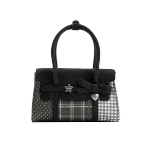 VANWALK手账屋 复古撞色小众高级感单肩斜挎包女款手提凯莉小方包