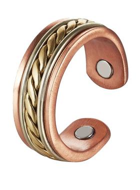 纯红铜黄铜男士戒指实心铜戒子男女同款磁疗缓解疲劳指环送男友