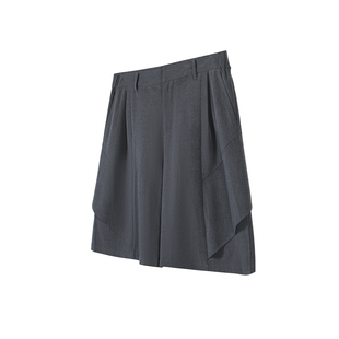 SILENTEX 设计感小众活片结构西装短裤立体剪裁宽松垂感休闲裤