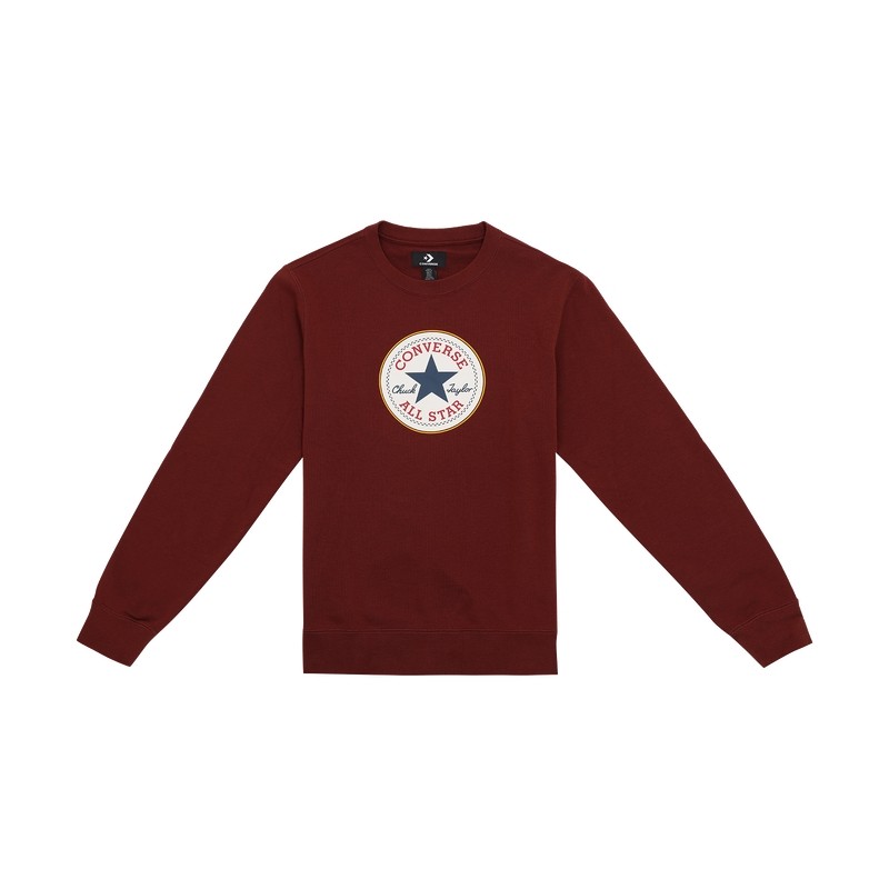 CONVERSE匡威 秋冬新品男经典星星LOGO套头衫圆领卫衣红色MCH744