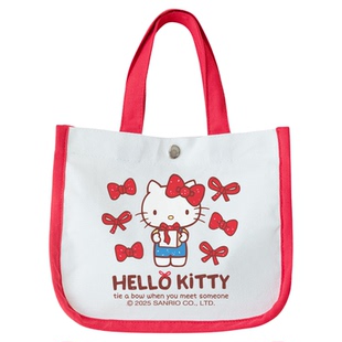 三丽鸥hello Kitty联名哈喽kt猫可爱帆布手提包补习袋小拎包卡通