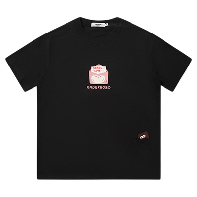 UNDERBOBO巧克力情侣装印花T恤女