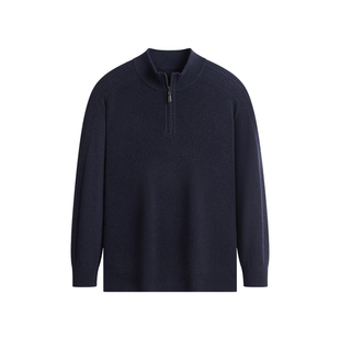 杉杉毛衣男士新款冬季山羊绒加厚内搭半拉链立领针织衫羊毛打底衫