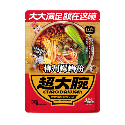 【三只松鼠_螺蛳粉300gx3袋】柳州特产正宗螺狮粉米粉方便速食