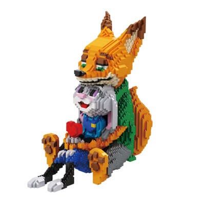 钻石疯狂动物城狐狸微型积木玩具