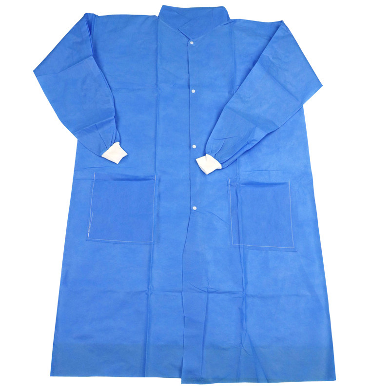 一次性工作服无纺布实验服加厚防尘隔离衣白大褂车间餐饮房参观服