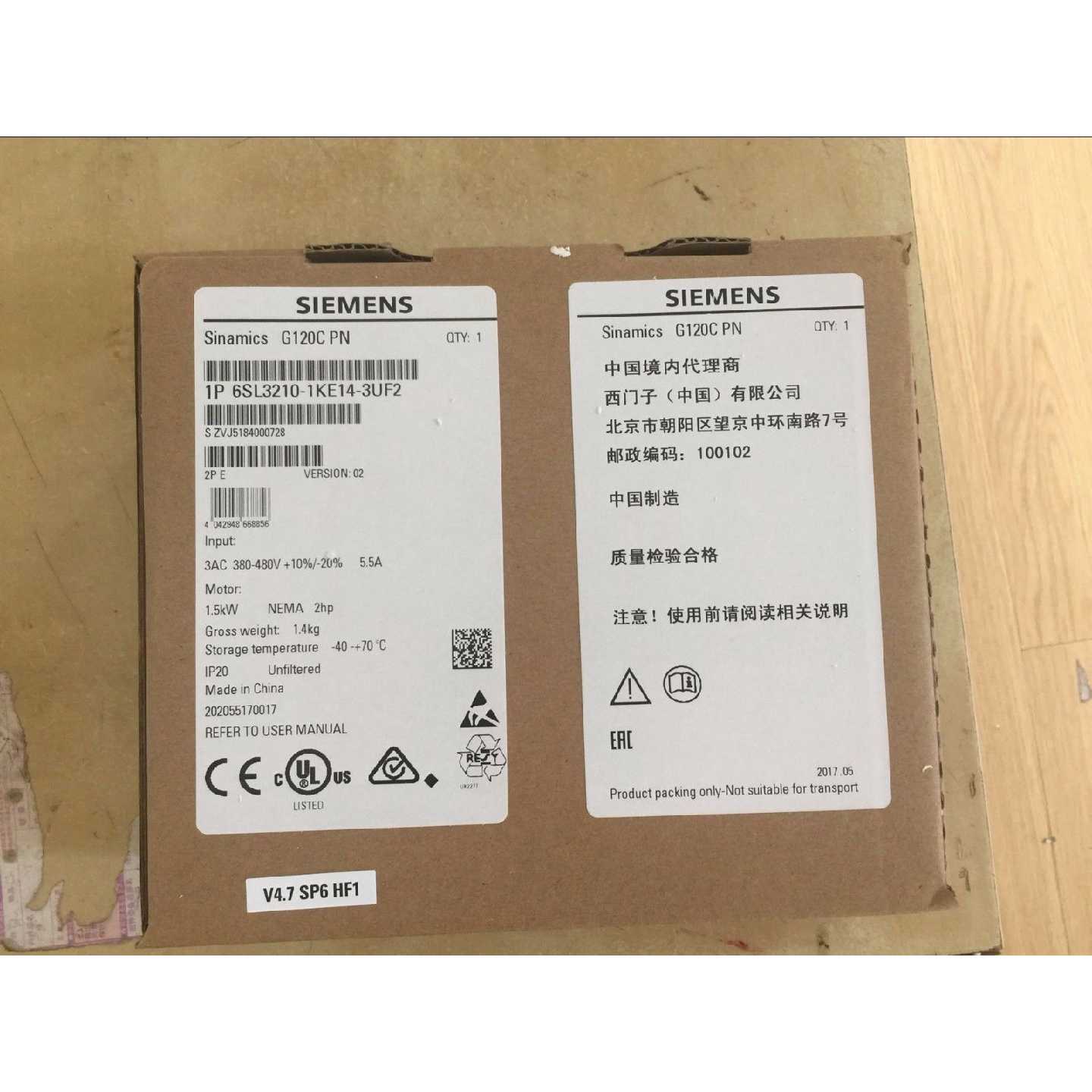 议价6SL3210-1KE14-3UF2 西门子G120C变频器 105KW 6SL32101KE143