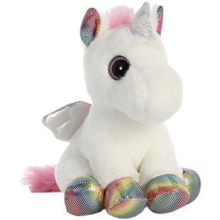 美国aurora world正版翅膀独角兽小飞马公仔玩偶娃娃毛绒玩具礼物