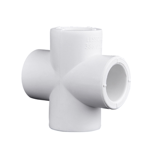 联塑ppr四通接头十字4分热熔水管配件四通管件20 25 32管正四通