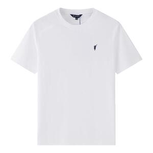 夏季冰氧吧男白色圆领polo衫短袖