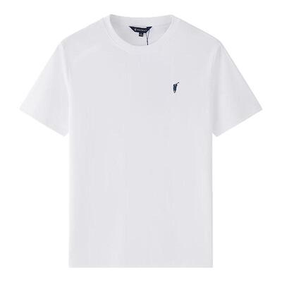夏季冰氧吧男白色圆领polo衫短袖